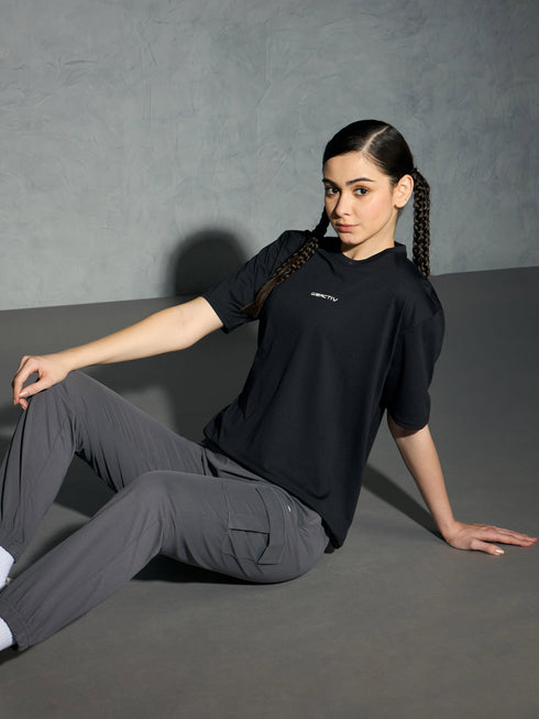 Women Printed Boxy Fit Round Neck T-shirt with COTFLEX