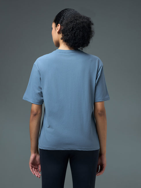 Women Printed Boxy Fit Round Neck T-shirt with COTFLEX