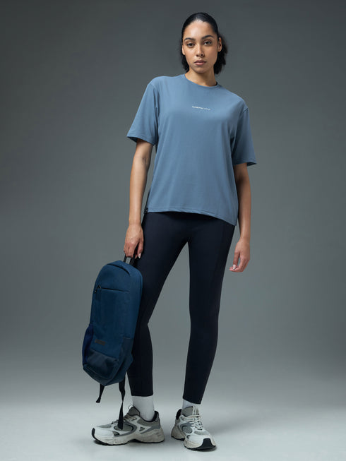 Women Printed Boxy Fit Round Neck T-shirt with COTFLEX