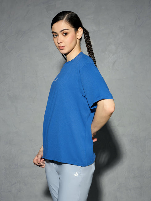 Women Printed Boxy Fit Round Neck T-shirt with COTFLEX