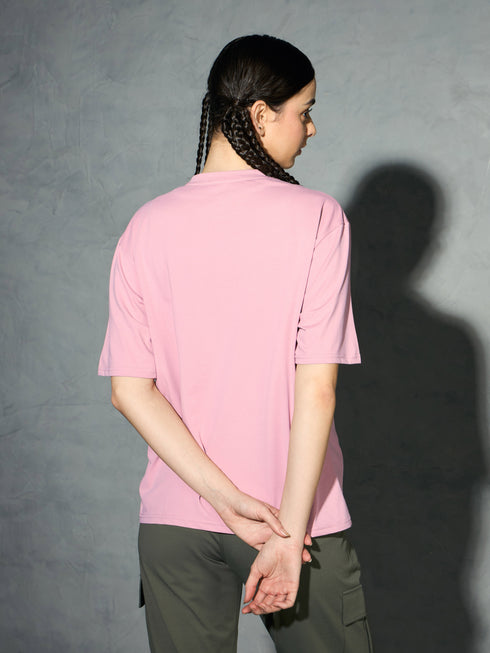 Women Printed Boxy Fit Round Neck T-shirt with COTFLEX