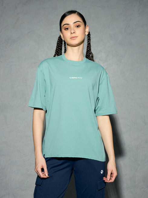 Women Printed Boxy Fit Round Neck T-shirt with COTFLEX