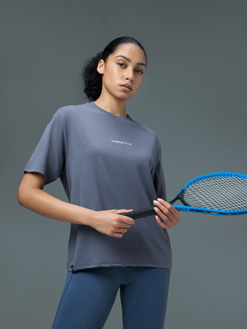 Women Printed Boxy Fit Round Neck T-shirt with COTFLEX
