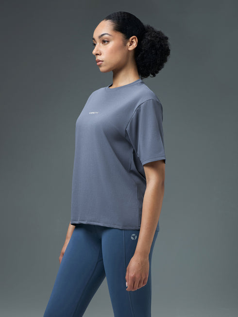 Women Printed Boxy Fit Round Neck T-shirt with COTFLEX