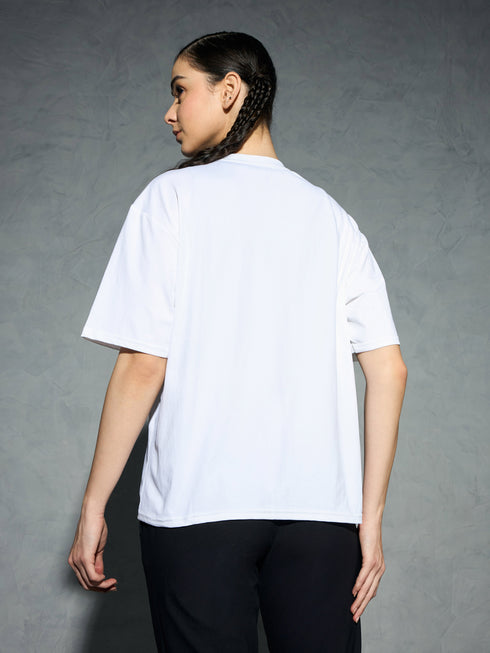Women Printed Boxy Fit Round Neck T-shirt with COTFLEX