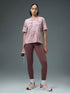 Women Jacquard Boxy Fit Round Neck T-shirt with DOUBLE COOL