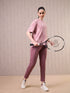 Women Jacquard Boxy Fit Round Neck T-shirt with DOUBLE COOL