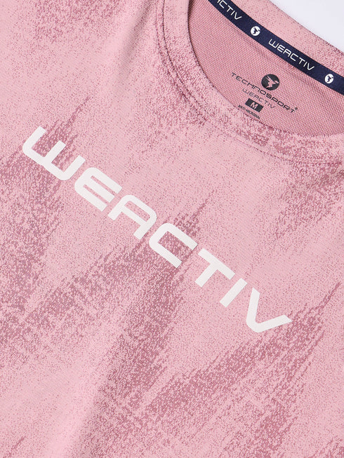 Women Jacquard Boxy Fit Round Neck T-shirt with DOUBLE COOL