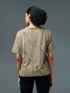 Women Jacquard Boxy Fit Round Neck T-shirt with DOUBLE COOL