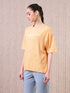 Women Jacquard Boxy Fit Round Neck T-shirt with DOUBLE COOL