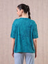 Women Jacquard Boxy Fit Round Neck T-shirt with DOUBLE COOL