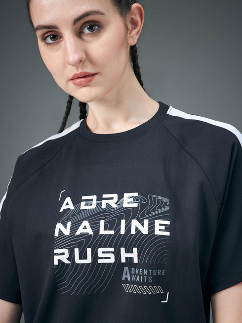 Women Printed Relaxed Fit Round Neck T-shirt with ELASTOPLUS