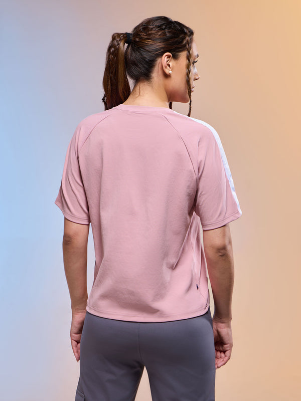 Women Printed Relaxed Fit Round Neck T-shirt with ELASTOPLUS