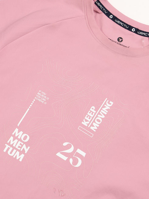 Women Printed Relaxed Fit Round Neck T-shirt with ELASTOPLUS