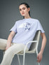 Women Printed Relaxed Fit Round Neck T-shirt with ELASTOPLUS