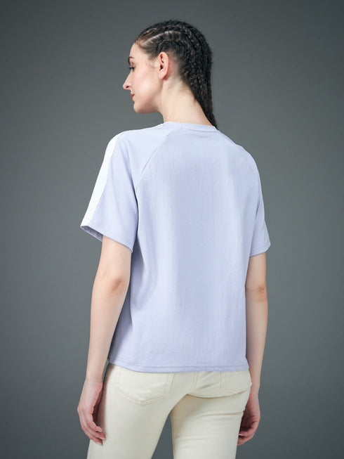 Women Printed Relaxed Fit Round Neck T-shirt with ELASTOPLUS