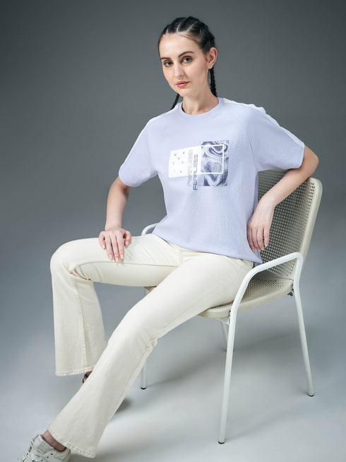 Women Printed Relaxed Fit Round Neck T-shirt with ELASTOPLUS