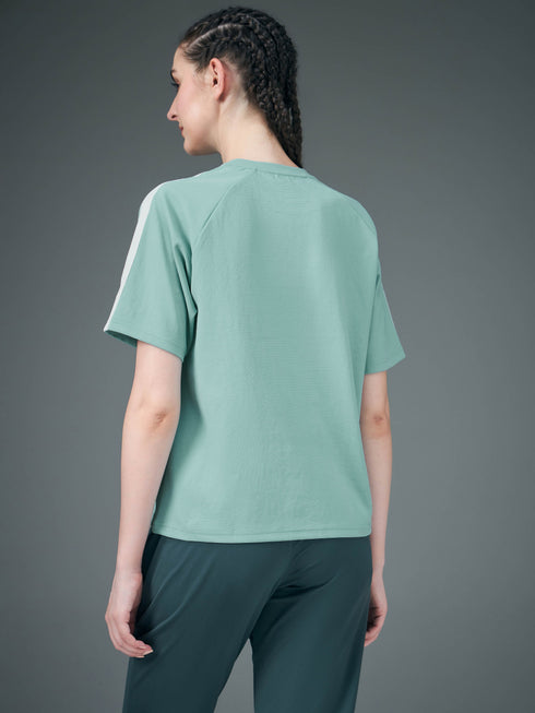 Women Printed Relaxed Fit Round Neck T-shirt with ELASTOPLUS