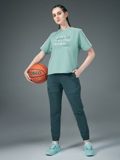 Women Printed Relaxed Fit Round Neck T-shirt with ELASTOPLUS