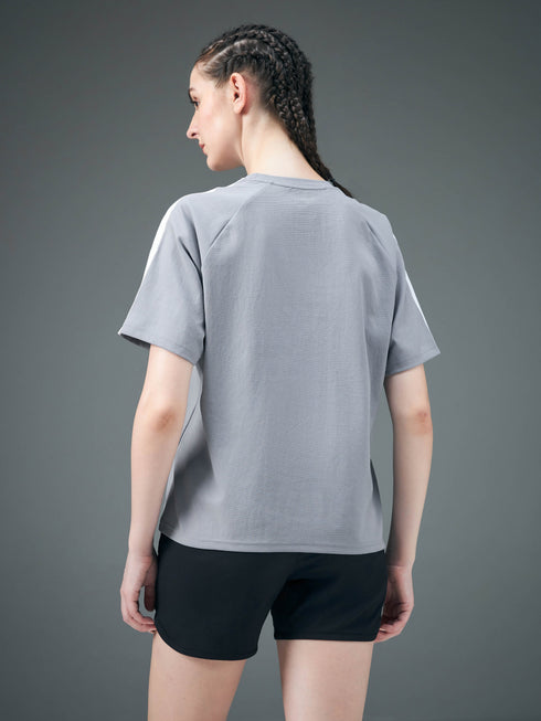 Women Printed Relaxed Fit Round Neck T-shirt with ELASTOPLUS