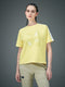 Women Printed Relaxed Fit Round Neck T-shirt with ELASTOPLUS