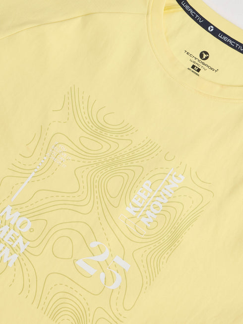 Women Printed Relaxed Fit Round Neck T-shirt with ELASTOPLUS