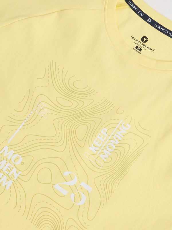 Women Printed Relaxed Fit Round Neck T-shirt with ELASTOPLUS