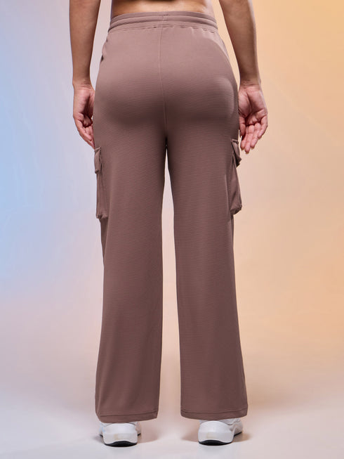 Women Solid Straight Fit Cargo Trackpants with TECHNOCOOL+