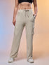 Women Solid Straight Fit Cargo Trackpants with TECHNOCOOL+