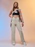 Women Solid Straight Fit Cargo Trackpants with TECHNOCOOL+
