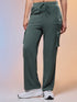 Women Solid Straight Fit Cargo Trackpants with TECHNOCOOL+