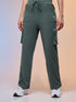 Women Solid Straight Fit Cargo Trackpants with TECHNOCOOL+
