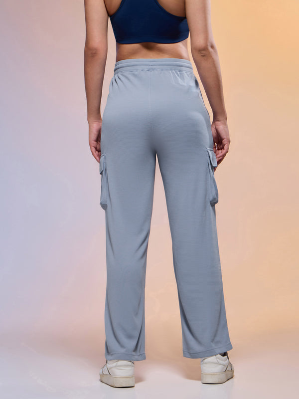 Women Solid Straight Fit Cargo Trackpants with TECHNOCOOL+