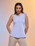 Women Solid Slim Fit Round Neck Tank Top with COTFLEX