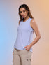 Women Solid Slim Fit Round Neck Tank Top with COTFLEX