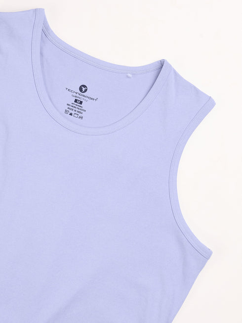 Women Solid Slim Fit Round Neck Tank Top with COTFLEX
