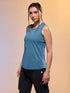 Women Solid Slim Fit Round Neck Tank Top with COTFLEX