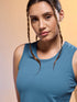 Women Solid Slim Fit Round Neck Tank Top with COTFLEX