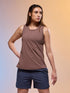 Women Solid Slim Fit Round Neck Tank Top with COTFLEX