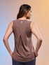 Women Solid Slim Fit Round Neck Tank Top with COTFLEX