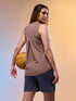 Women Solid Slim Fit Round Neck Tank Top with COTFLEX