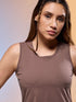 Women Solid Slim Fit Round Neck Tank Top with COTFLEX
