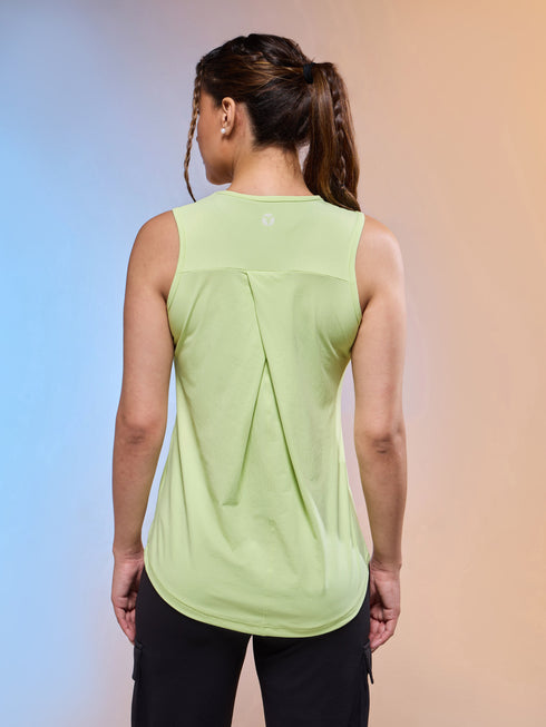 Women Solid Slim Fit Round Neck Tank Top with COTFLEX