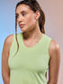 Women Solid Slim Fit Round Neck Tank Top with COTFLEX