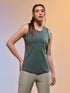 Women Solid Slim Fit Round Neck Tank Top with COTFLEX