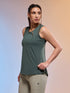 Women Solid Slim Fit Round Neck Tank Top with COTFLEX