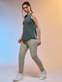 Women Solid Slim Fit Round Neck Tank Top with COTFLEX