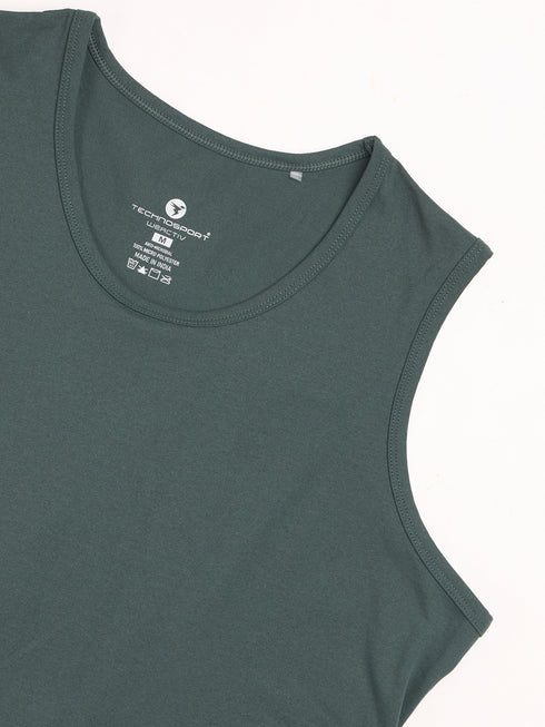 Women Solid Slim Fit Round Neck Tank Top with COTFLEX