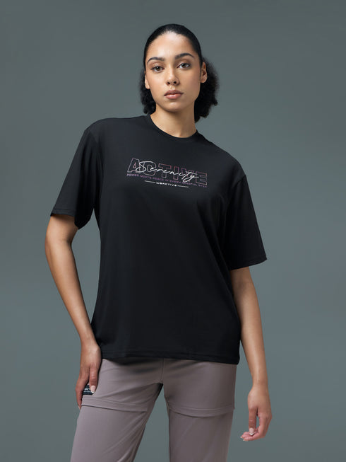 Women Printed Regular Fit Round Neck T-shirt with COTFLEX