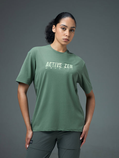 Women Printed Regular Fit Round Neck T-shirt with COTFLEX
